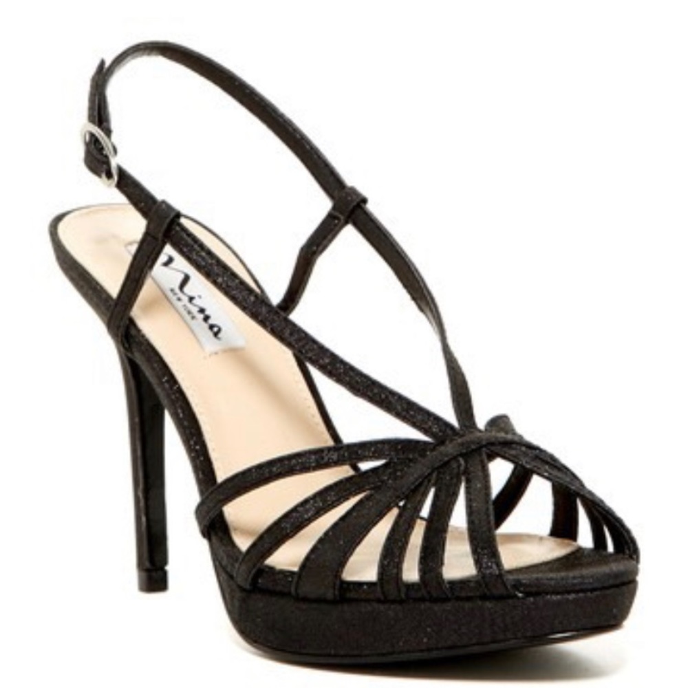 Nina New York FENIX GLITTER Black Dressy Sandals